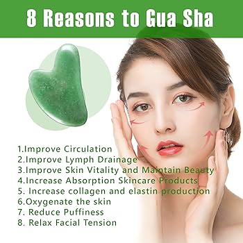 Gua Sha Jade Roller Set Skin Massager Face Facial Roller Dott Mart