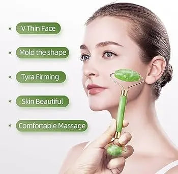 Gua Sha Jade Roller Set Skin Massager Face Facial Roller Dott Mart