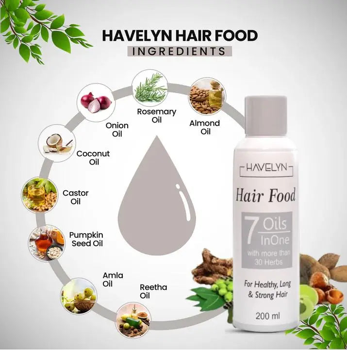 Original Havelyn Hair Food Oil (7 Oils in 1) For Healthy Long & Strong Hair Dott Mart