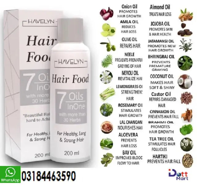 Original Havelyn Hair Food Oil (7 Oils in 1) For Healthy Long & Strong Hair Dott Mart