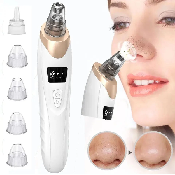 Electric USB Rechargeable 5 in 1 Blackhead and Pore Remover Deep Cleanser. Dott Mart